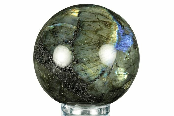 Flashy, Polished Labradorite Sphere - Great Color Play #266215